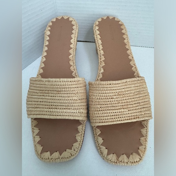 Carrie Forbes Bou Slip On Raffia Sandals Women's 38EU - Picture 2 of 9